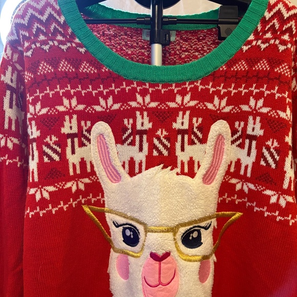 Holiday Hype Llama Sweater Womens Size 3XL Winter Holiday Christmas Ugly Fuzzy - Picture 4 of 9